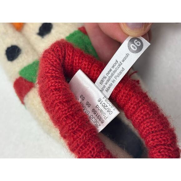 Garnet Hill Snowman Slippers Boiled Wool Poland Toddler Size 06 Winter Christmas - Picture 7 of 7